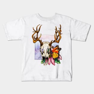 Deer Skull & Butterfly Kids T-Shirt